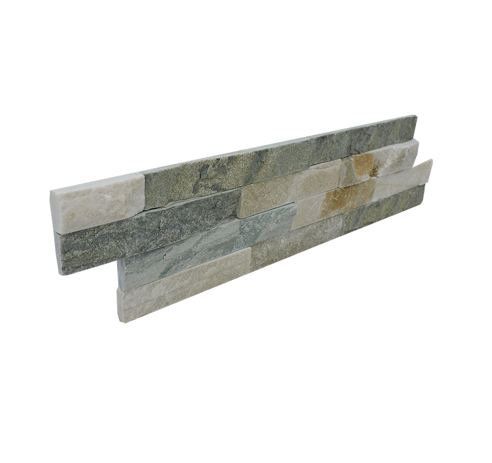 Ubin Slate Alami/Lepuh Alpine Batu/Panel Slate Lembar Batu Alam/Kontras Abu -abu dan Kuning